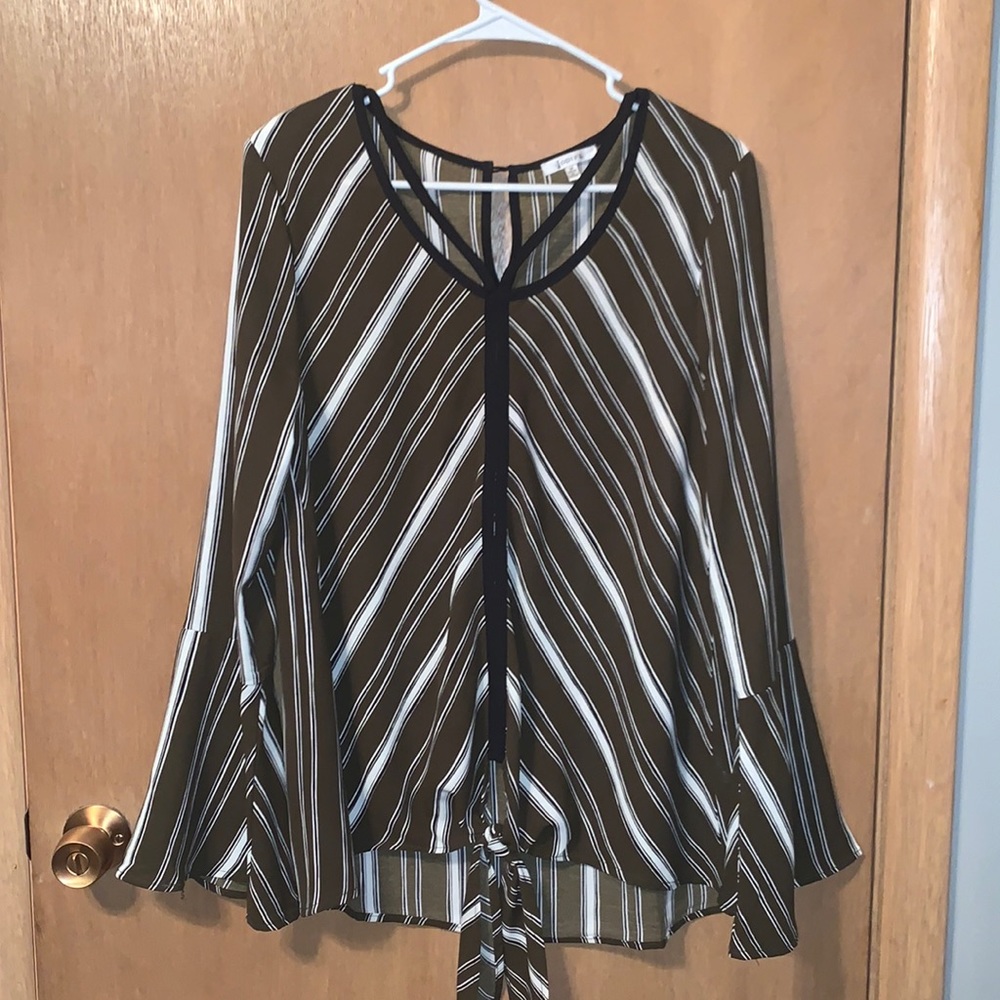 Olive Bell Sleeve Blouse